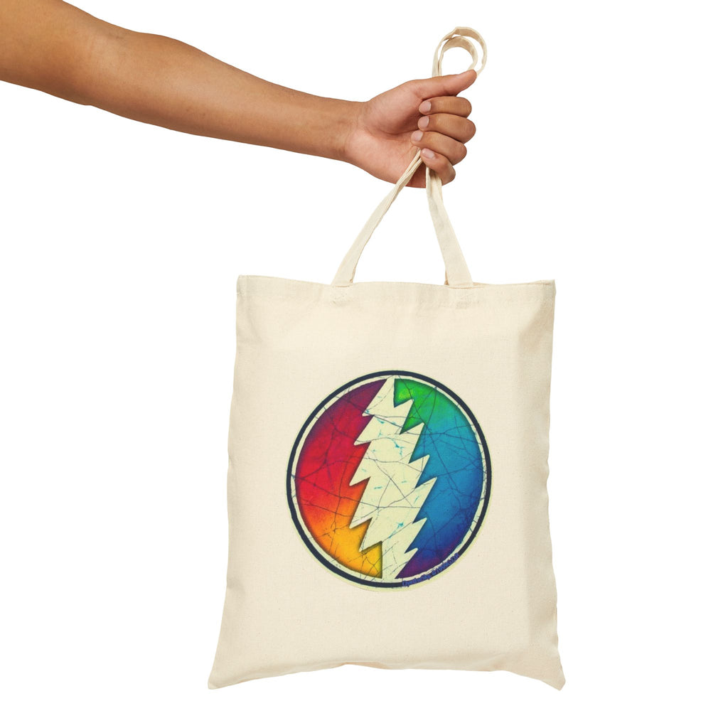 Rainbow Steal Your Face Tote Bag | Grateful Dead Lightning Bolt Canvas
