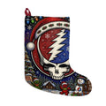 Steal Your Face Skull Santa Hat Stocking | Grateful Dead Christmas Stocking, gift for deadhead