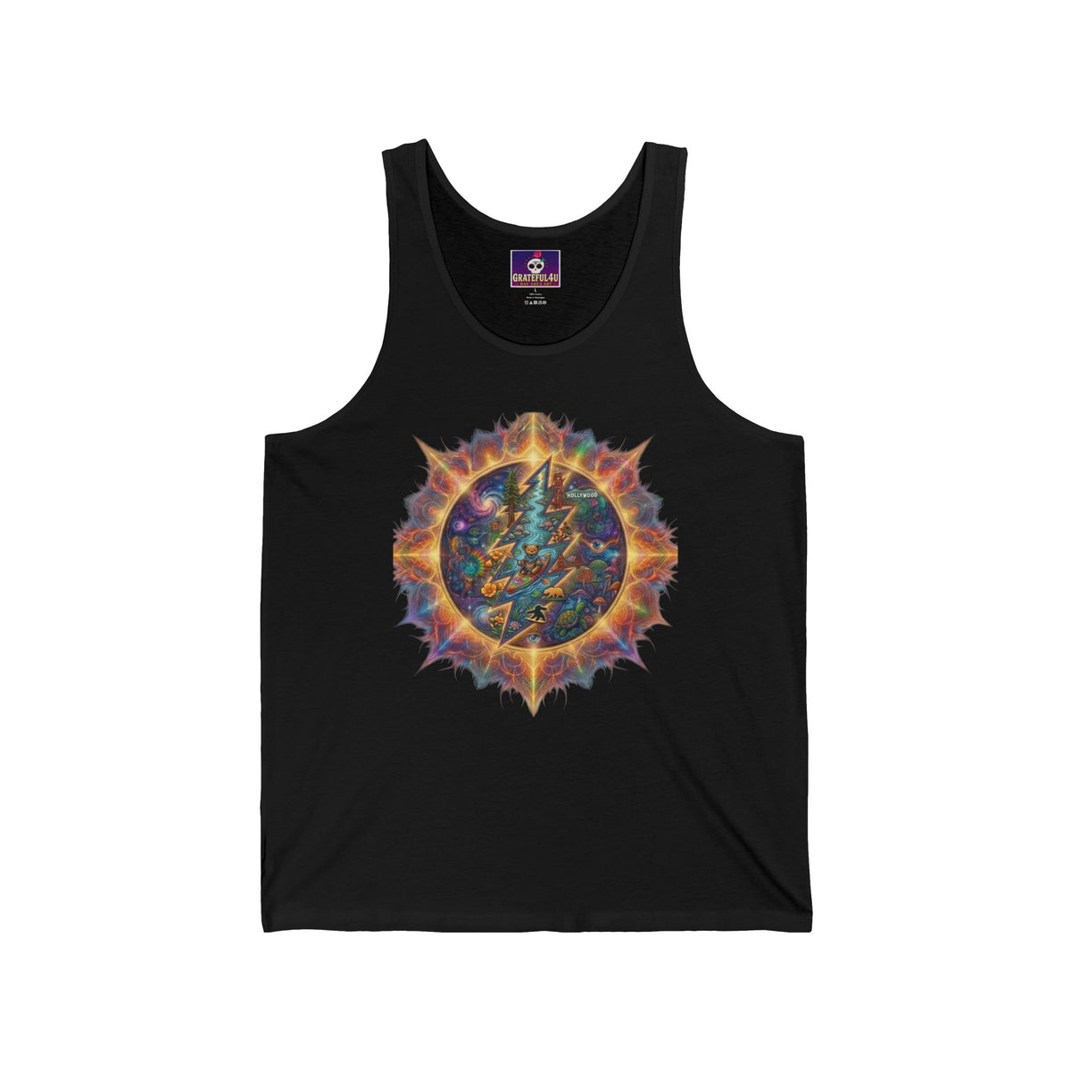 Psychedelic Lightning Bolt Sunburst Tank | Grateful Dead  Graphic Tank, gift for a deadhead, her, sister, mom