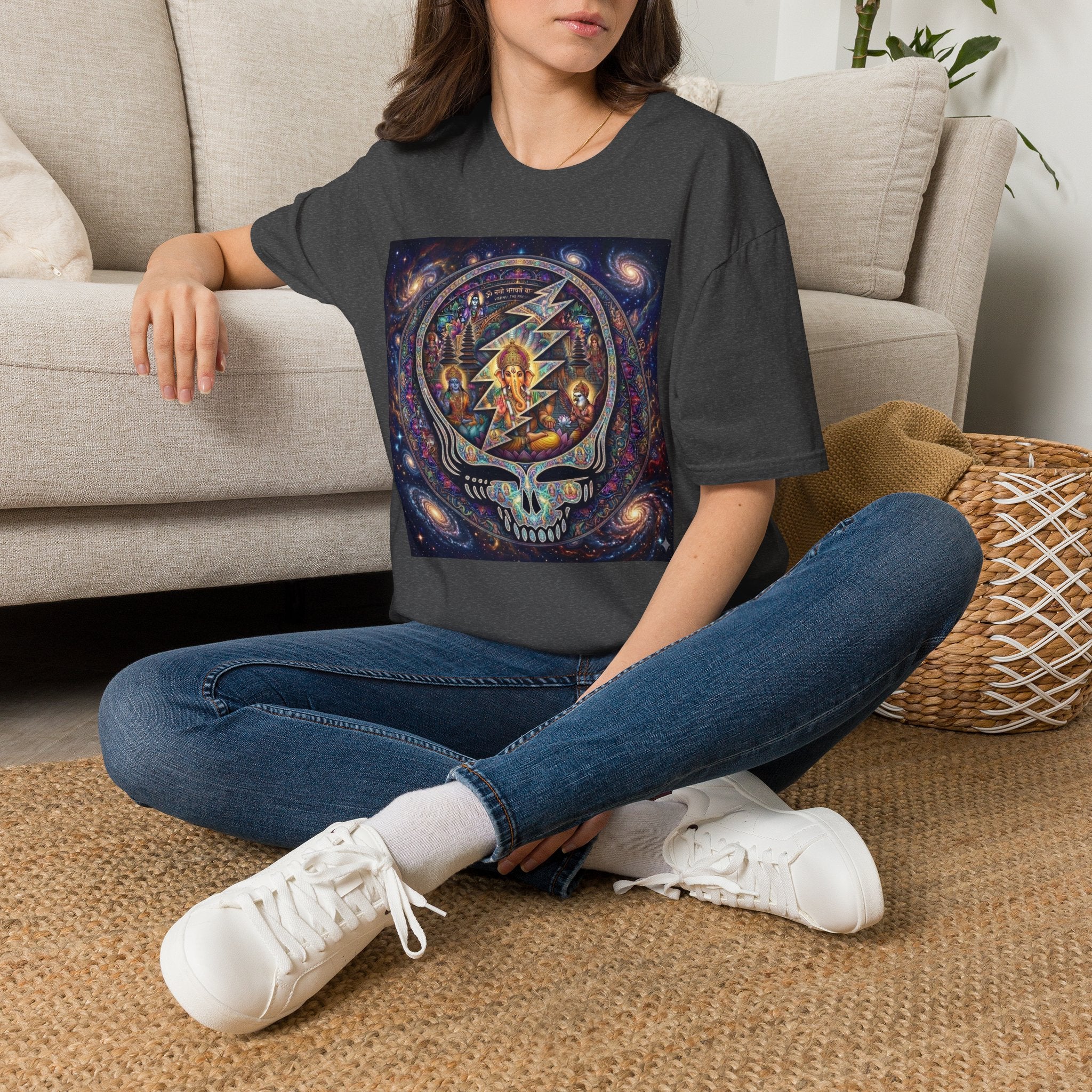 Cosmic Lightning Skull T-Shirt |gift for a deadhead, sacred healer, love, light  Psychedelic Grateful Dead Inspired Design