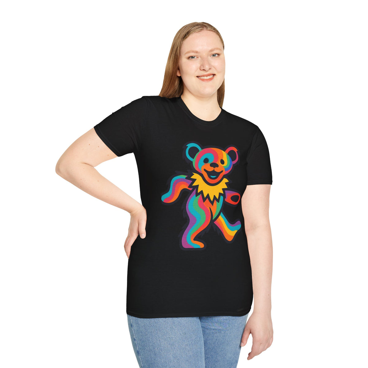 Colorful Dancing Bear T-Shirt | Rainbow Psychedelic Grateful Dead Style