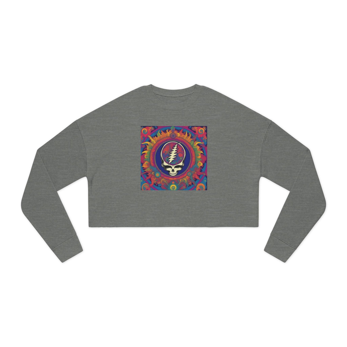 Grateful Dead Steal Your Face Cropped Sweatshirt | Psychedelic Tie-Dye Skull