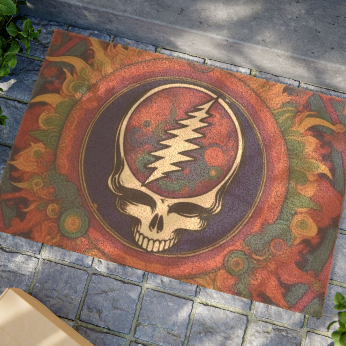 Steal Your Face Skull Doormat | Psychedelic Grateful Dead Entrance Mat