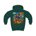 Rainbow Dancing Bear Kids Hoodie | Psychedelic Grateful Dead Style, Summer Beach Scene