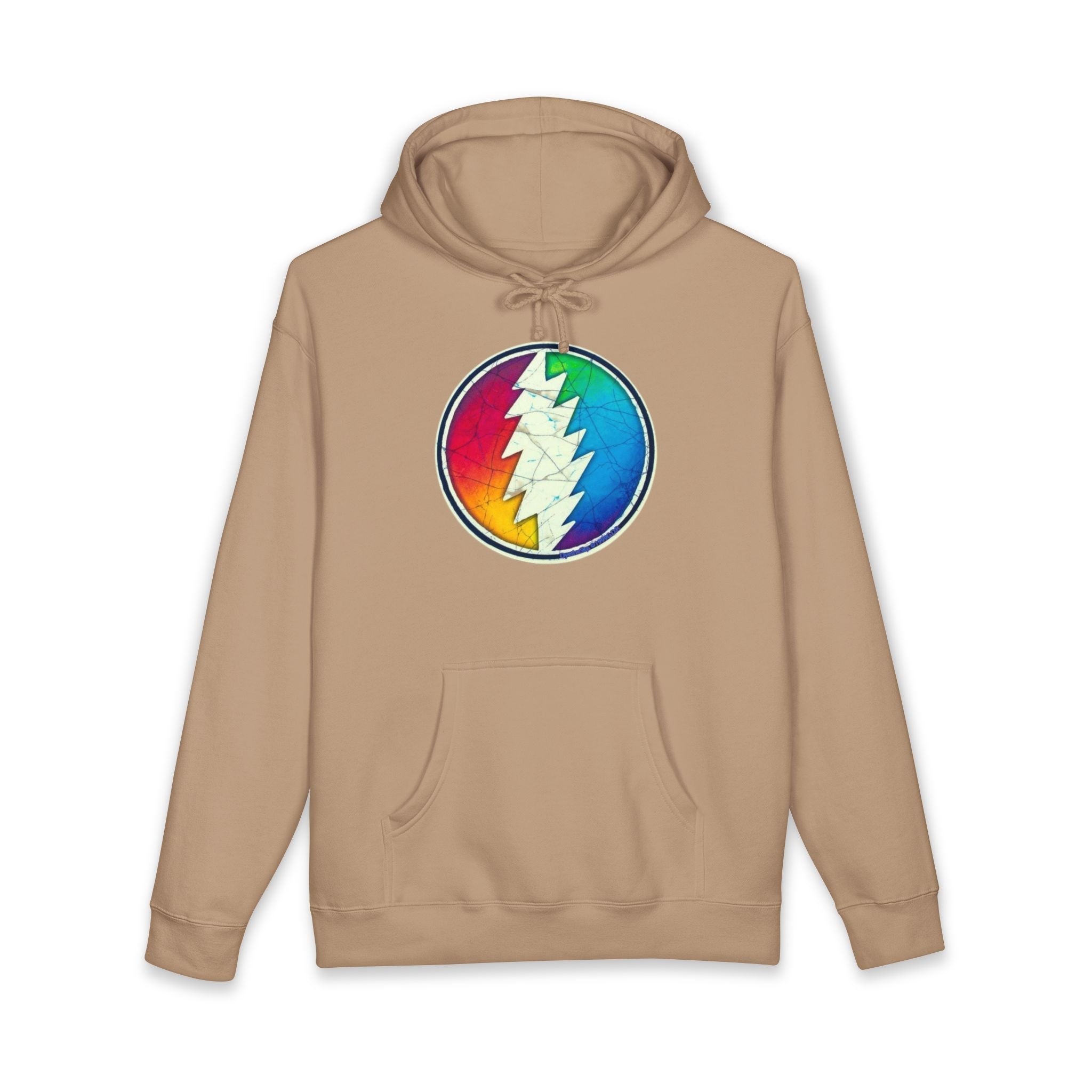 Grateful Dead Rainbow Lightning Bolt Circle Hoodie | Psychedelic Grateful Dead Style, gift for a deadhead