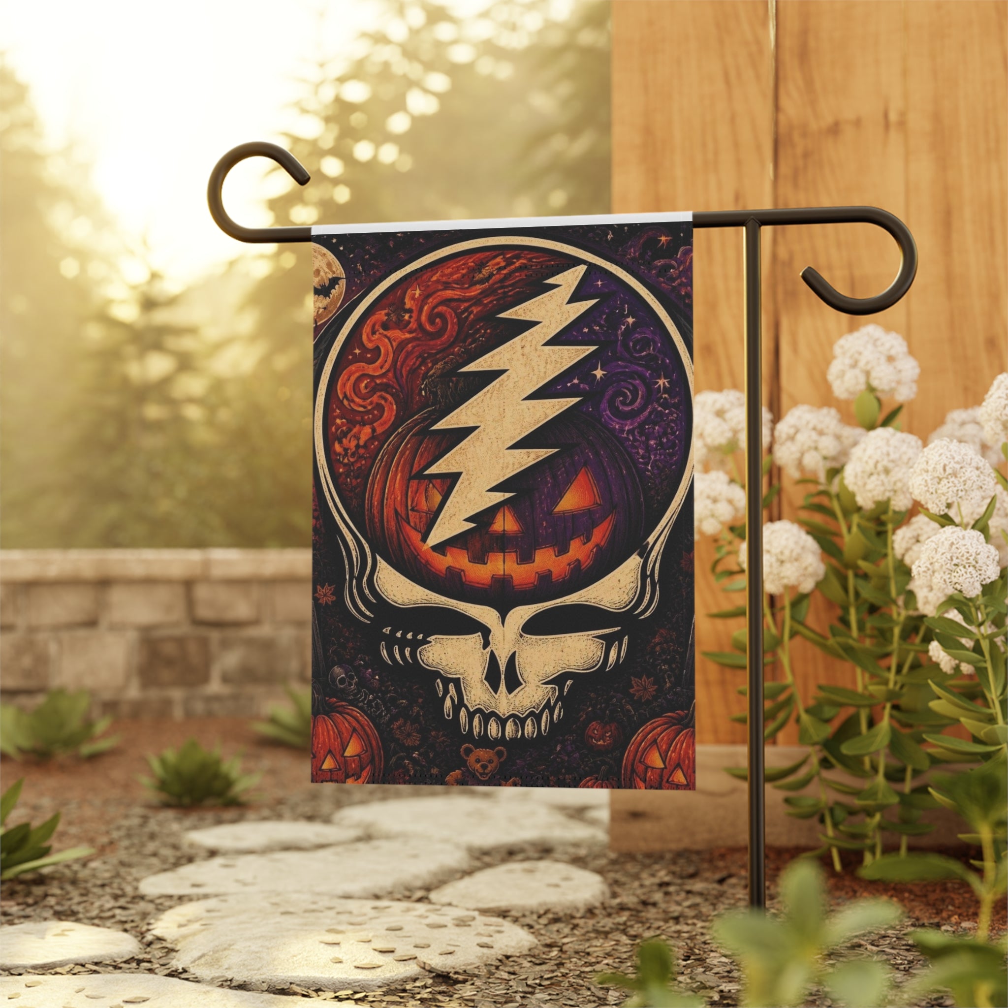 Jack O'Lantern Steal Your Face skull Garden flag | Halloween yard banner, Grateful Dead inspired