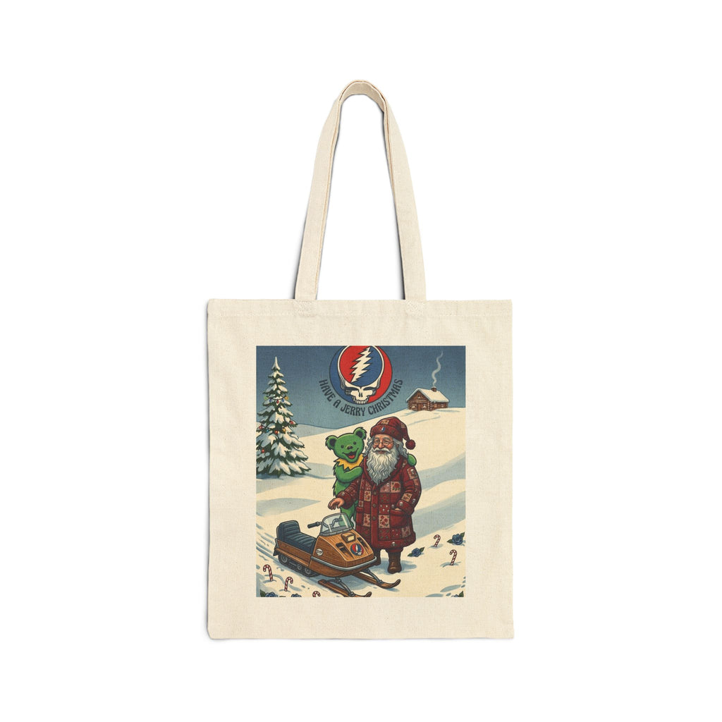 Grateful Dead Santa Snowmobile Tote | Holiday Vintage Band Art, gift for deadhead