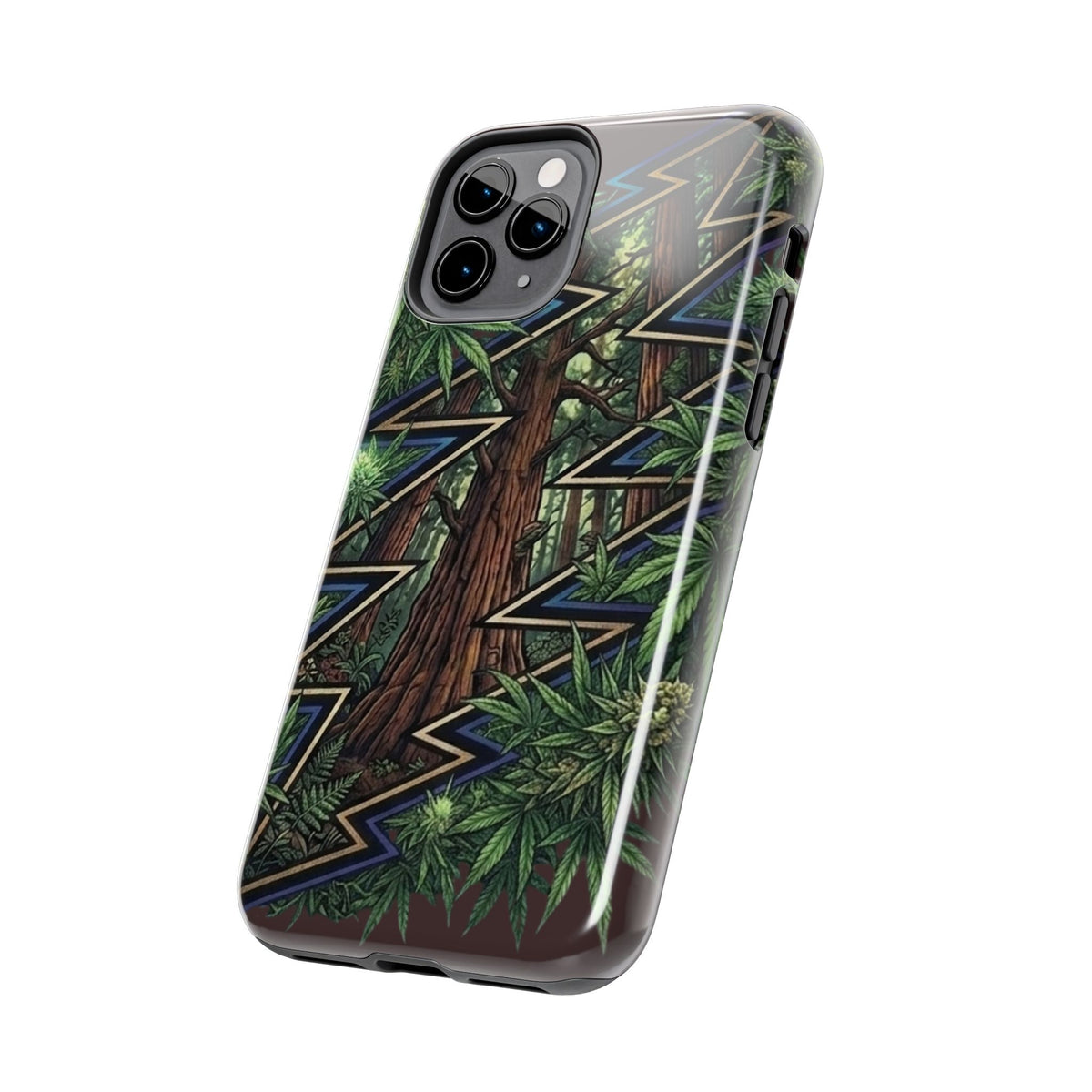 Grateful Dead Norcal Redwood Forest Geometric Lightning Phone Case | Tough Phone Cases
