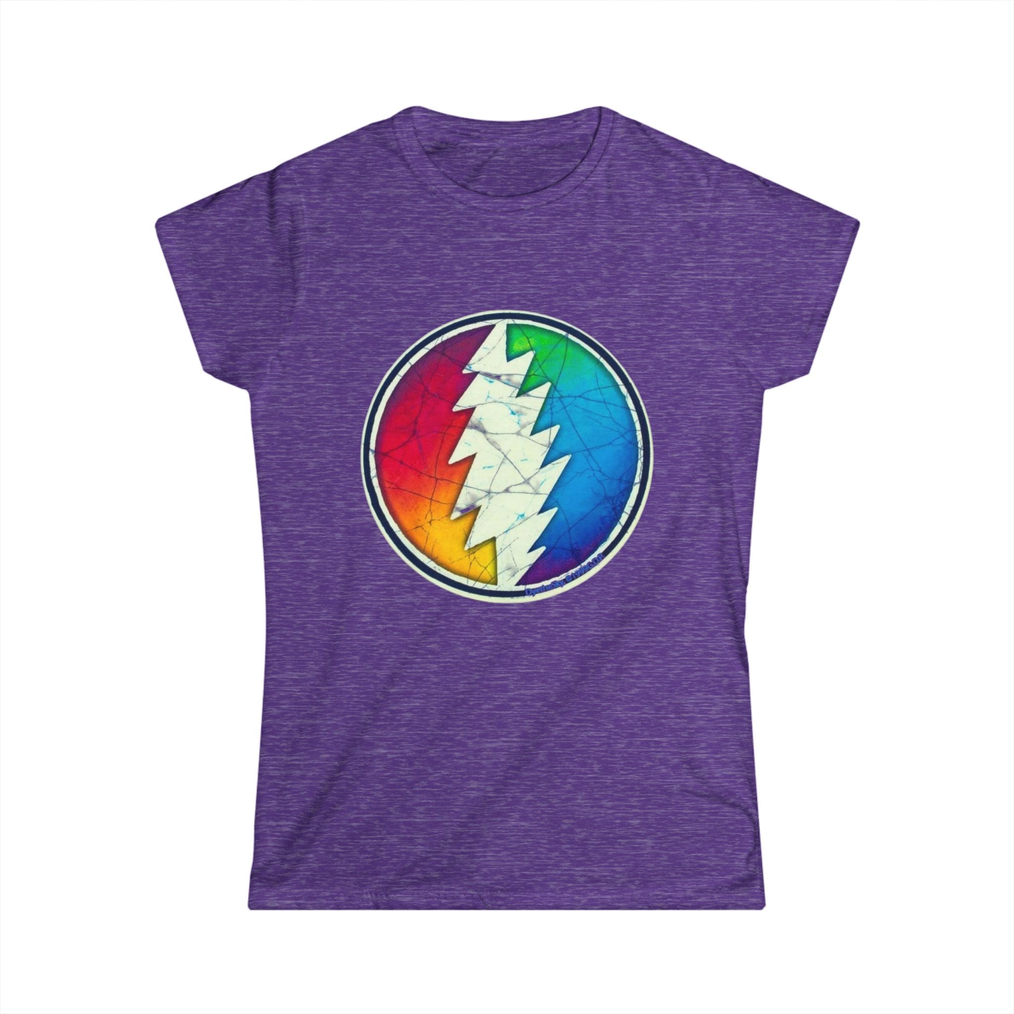 Rainbow Lightning Bolt Circle Tee | Psychedelic Grateful Dead Inspired Shirt
