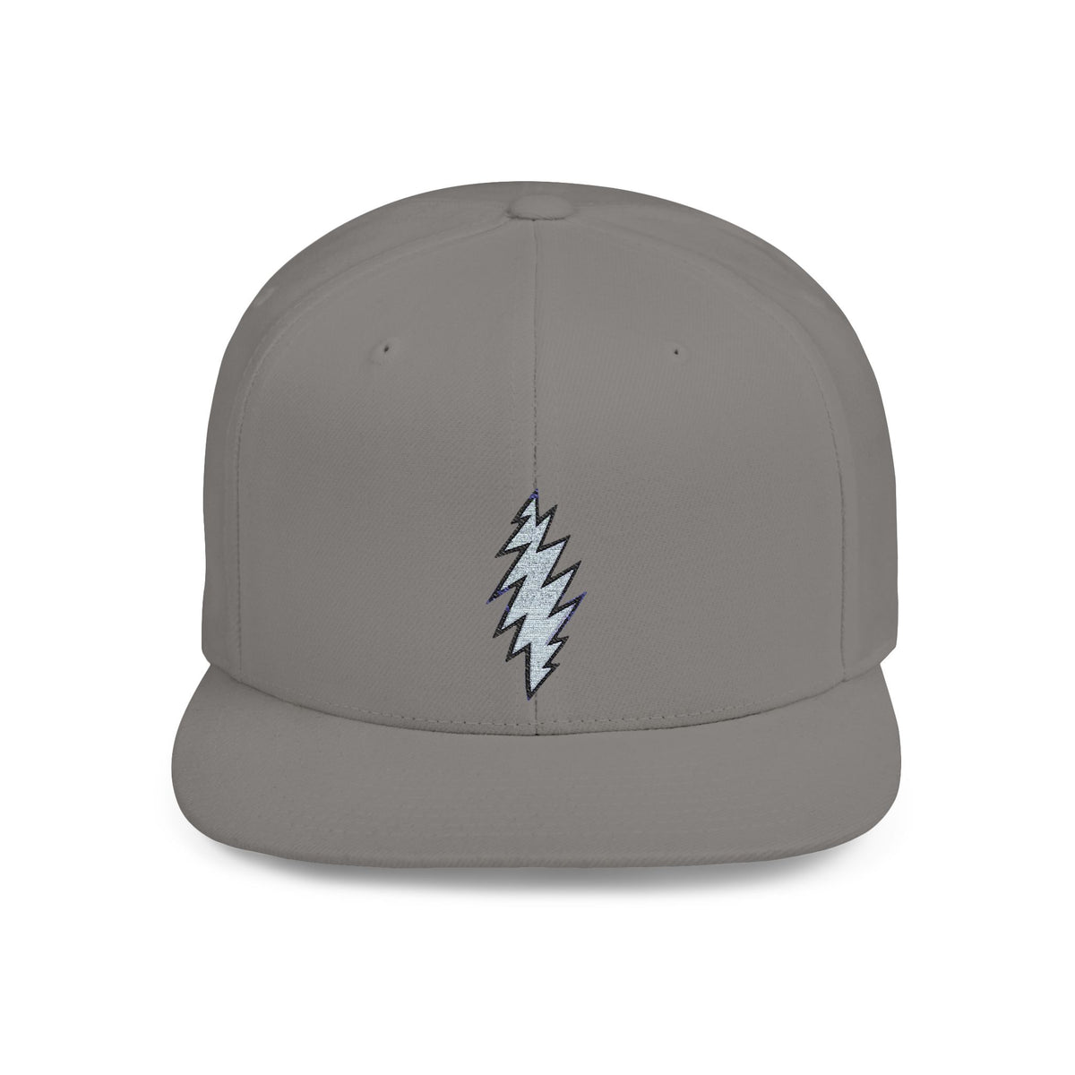 Flat Bill Snapback Cap with Grateful Dead Design, Music Festival Hat, Retro Rocker Accessory, Hippie Concert Gear, Embroidered Snapback Cap