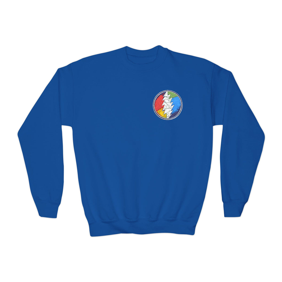 Grateful Dead Steal Your Face Logo Youth Crewneck Sweatshirt | Band Skull Patch