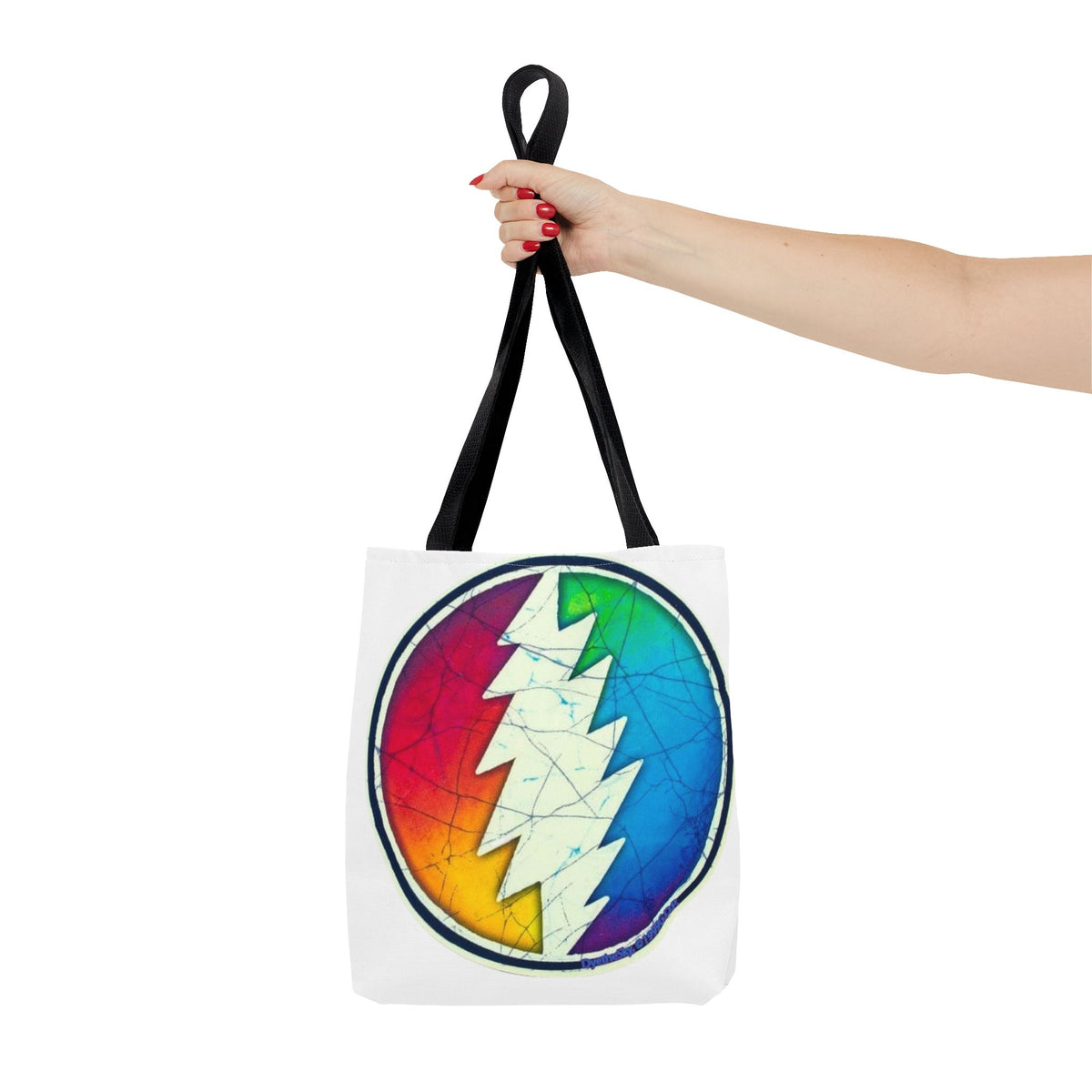 Rainbow Steal Your Face Tote Bag | Psychedelic Grateful Dead Circle
