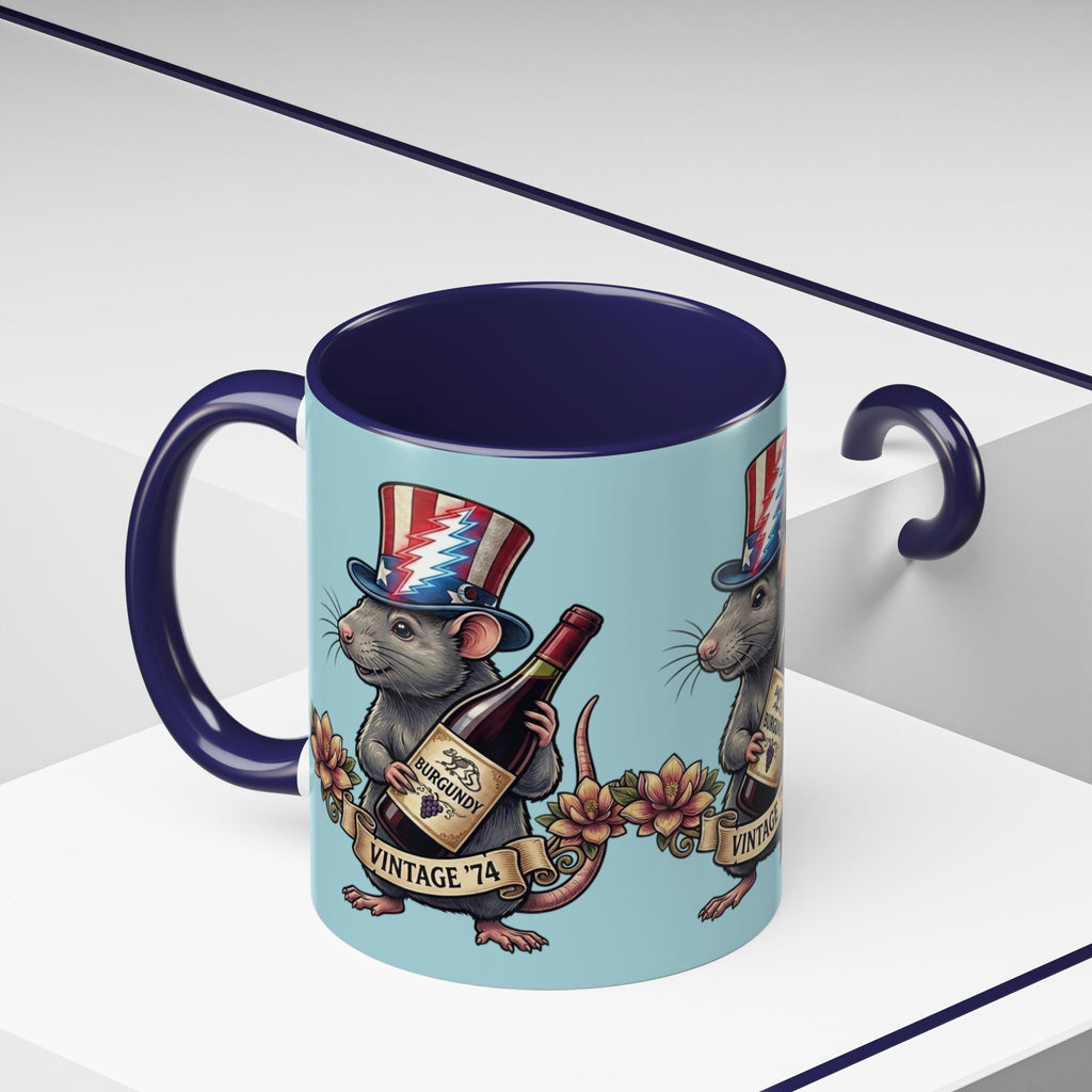 Grateful Dead Wharf rat  Accent Coffee Mug | Vintage '74 , gift for a deadhead dad, mom, friend, brother