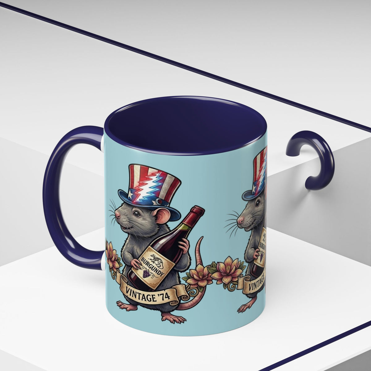 Grateful Dead Wharf rat  Accent Coffee Mug | Vintage '74 , gift for a deadhead dad, mom, friend, brother