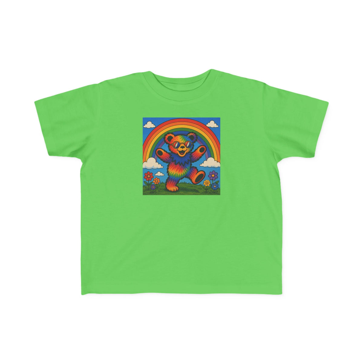 Grateful Dead Rainbow Dancing Bear Toddler Tee | Colorful Retro Grateful Dead Style