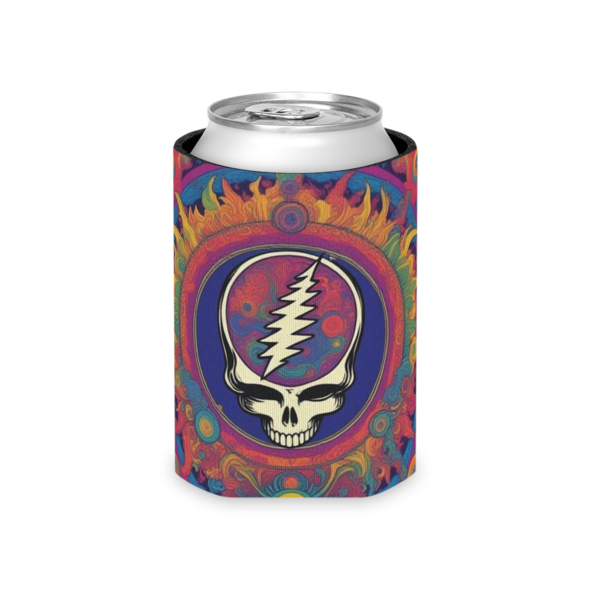 Psychedelic Steal Your Face Can Cooler | Skull Lightning Bolt Cooler