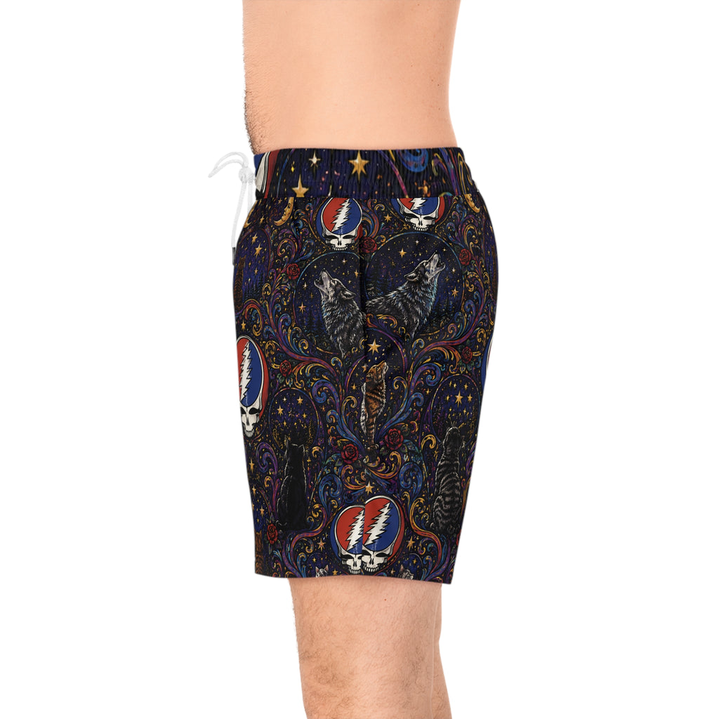 Grateful Dead Steal Your Face Paisley Swim Shorts | Men's Mid-Length