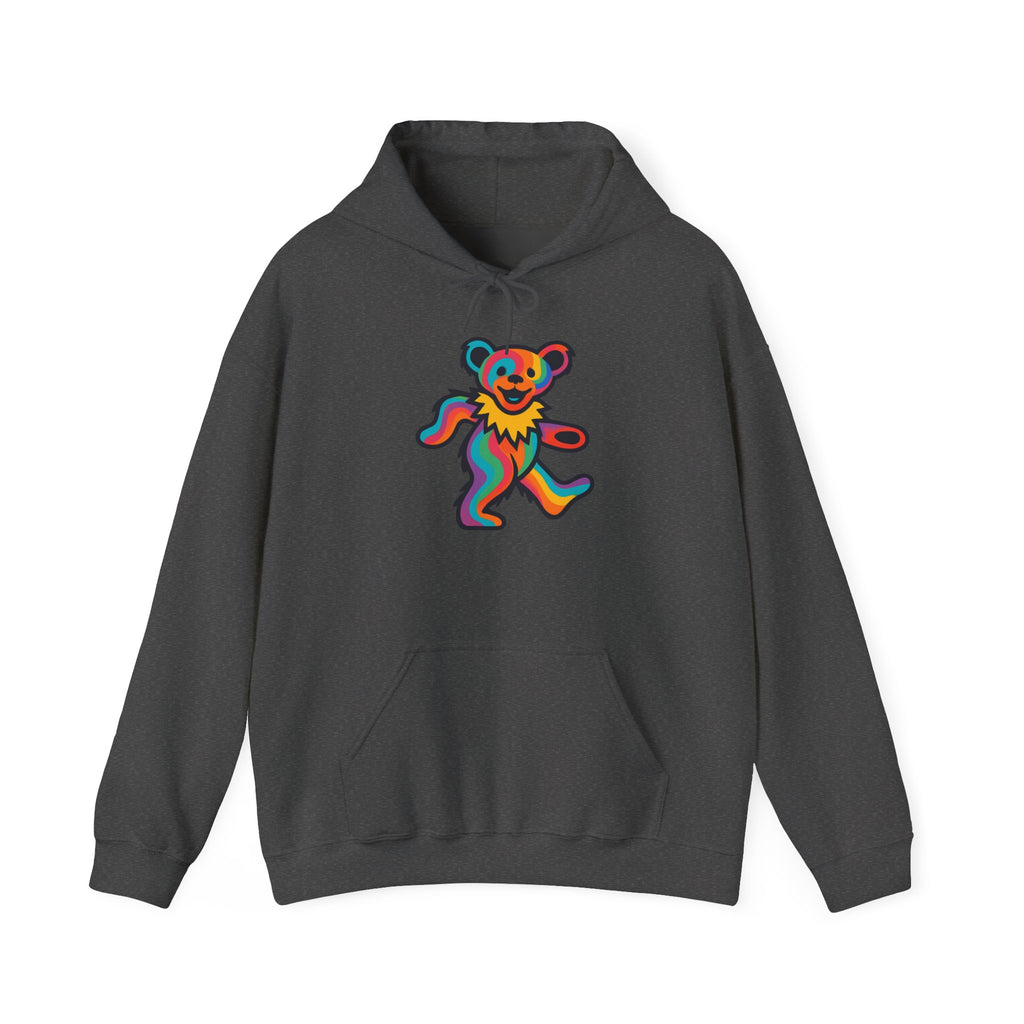 Rainbow Dancing Bear Hoodie | Psychedelic Grateful Dead Inspired, gift for deadhead, unisex, softstyle hoodie
