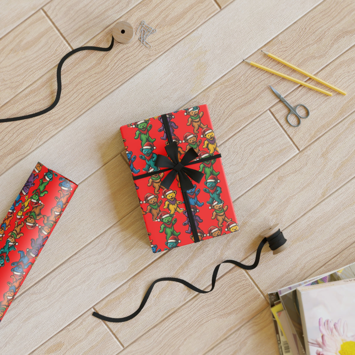 Colorful Dancers Pattern Gift Wrap Roll | Wrapping Paper, Grateful Dead inspired