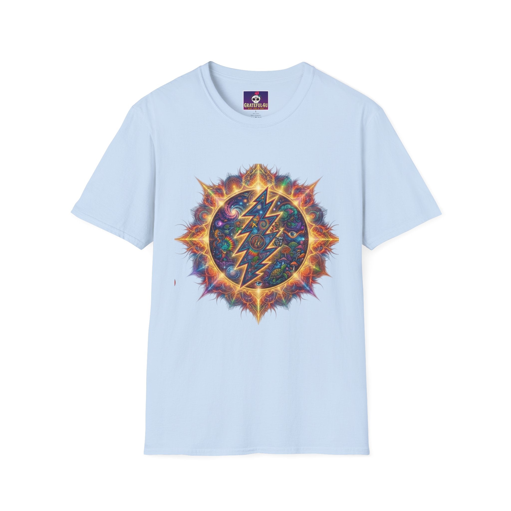 Psychedelic Lightning Mandala T-Shirt | Grateful Dead Inspired Hippie Tee