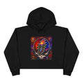 Psychedelic Steal Your Face Skull Crop Hoodie | Grateful Dead Lightning Bolt Design