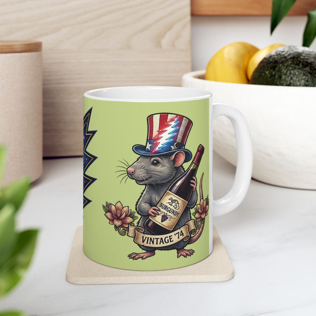 Grateful Dead Wharf Rat  Steal Your Face Skull Mug | Ceramic Coffee Tea Cup, Gift for a deadhead