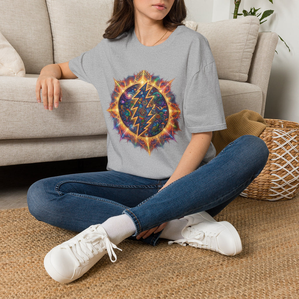 Psychedelic Lightning Mandala T-Shirt | Grateful Dead Inspired Hippie Tee