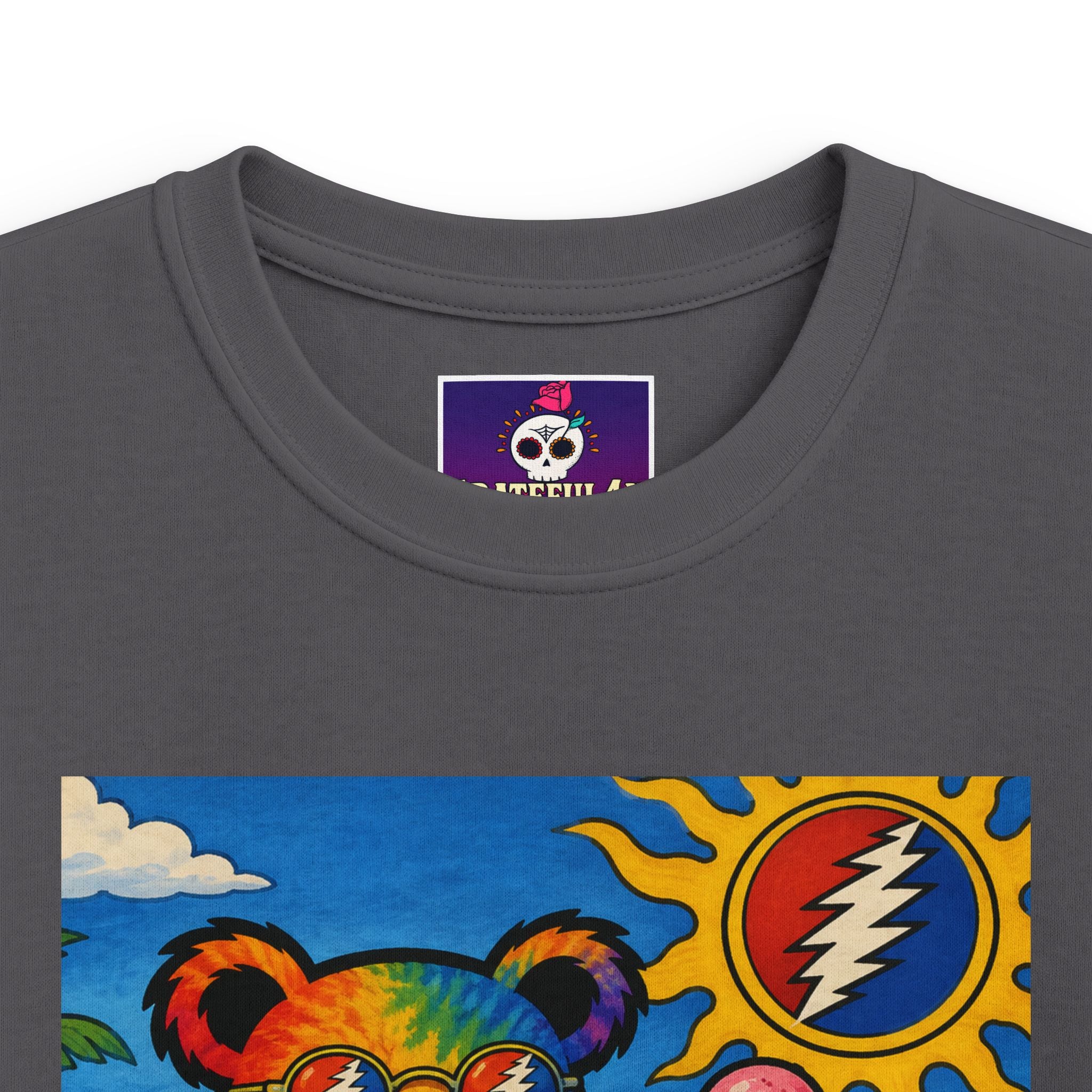 Rainbow Dancing Bear Kids Tee | Sunshine, Flowers, Psychedelic Grateful Dead Art