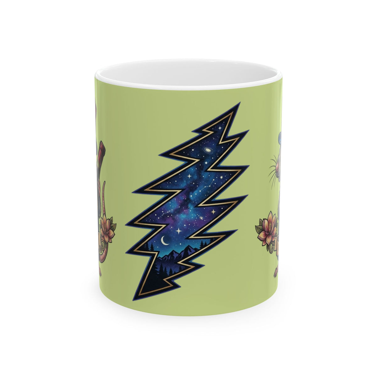 Grateful Dead Wharf Rat  Steal Your Face Skull Mug | Ceramic Coffee Tea Cup, Gift for a deadhead