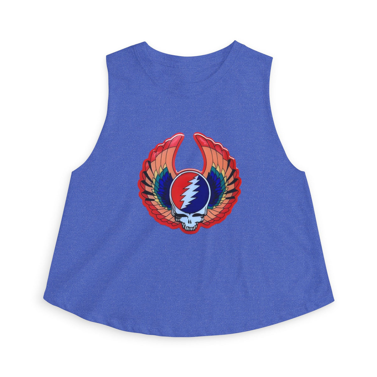 Steal Your Face Wings Skull Women's Crop Top | Grateful Dead Tie-Dye Logo