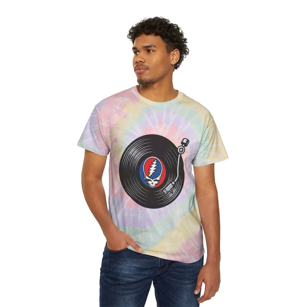 Grateful Dead Vinyl Record Spiral Tie-Dye Tee | Pastel Spiral Shirt, gift for a deadhead