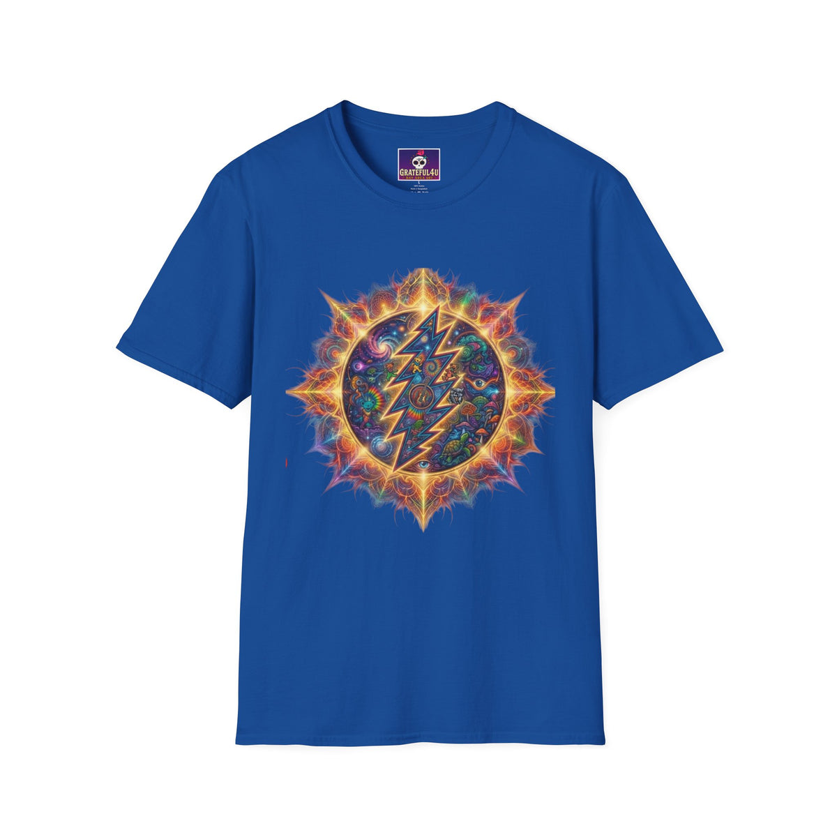 Psychedelic Lightning Mandala T-Shirt | Grateful Dead Inspired Hippie Tee