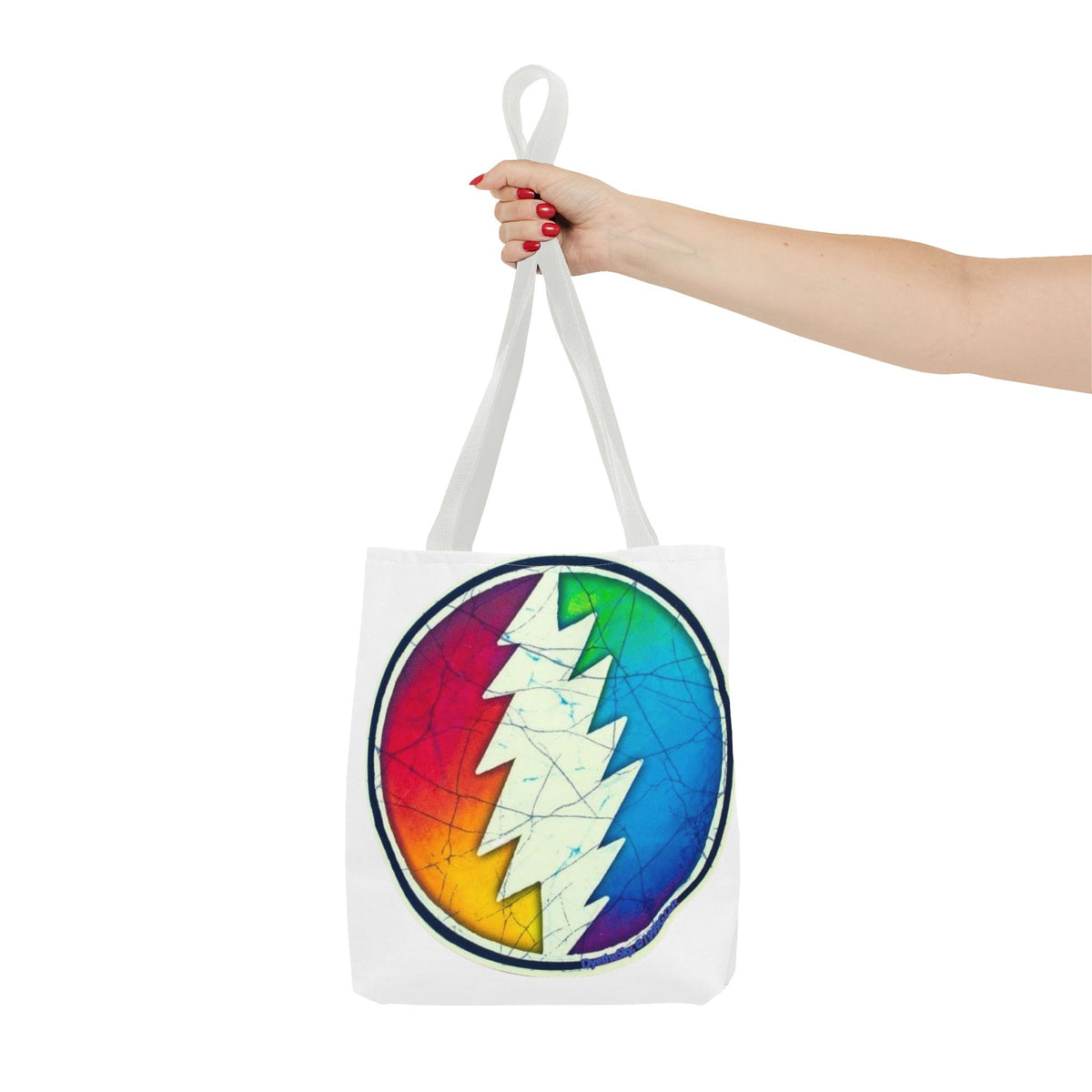 Rainbow Steal Your Face Tote Bag | Psychedelic Grateful Dead Circle