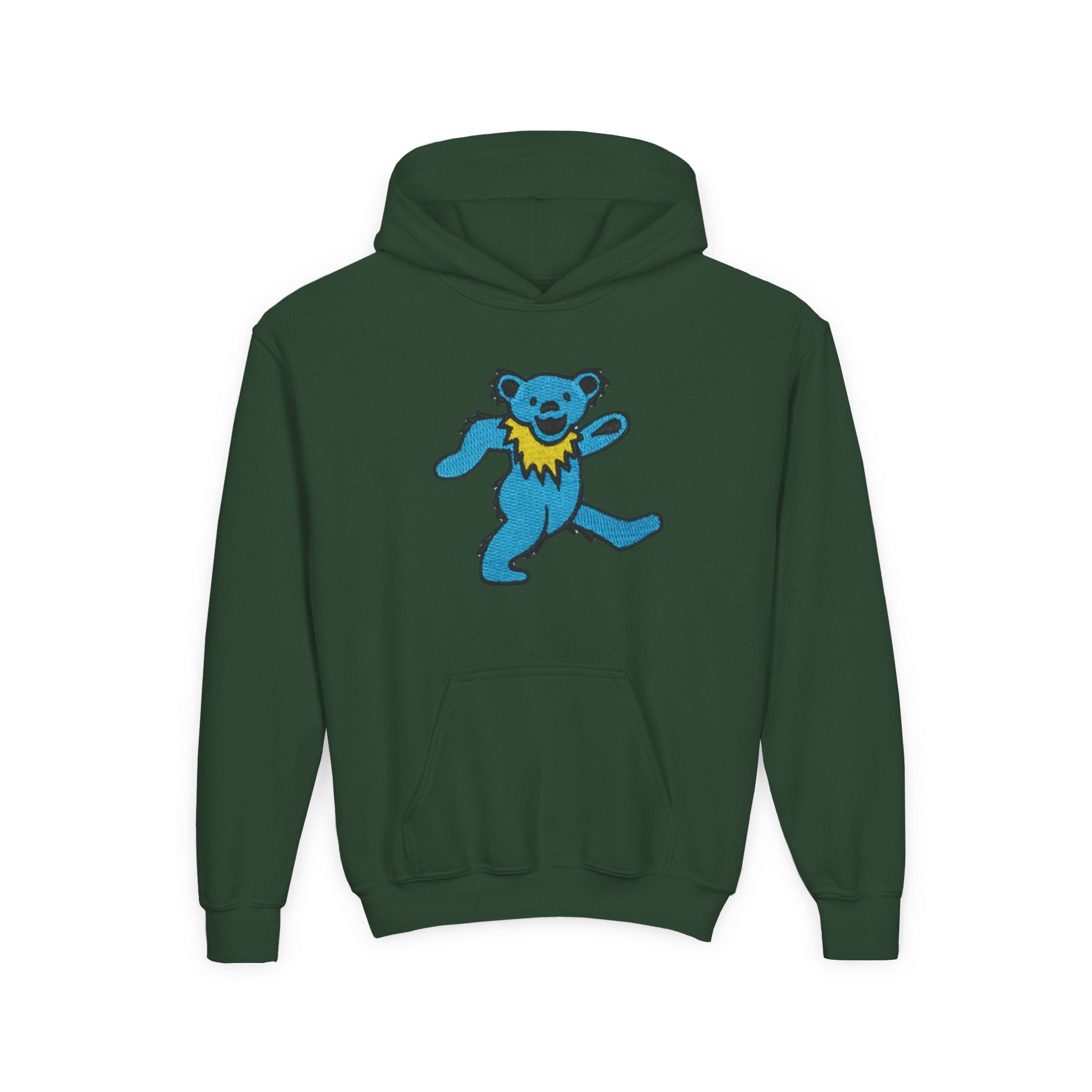 grateful dead Dancing Blue Bear youth hoodie | playful dancing bear graphic