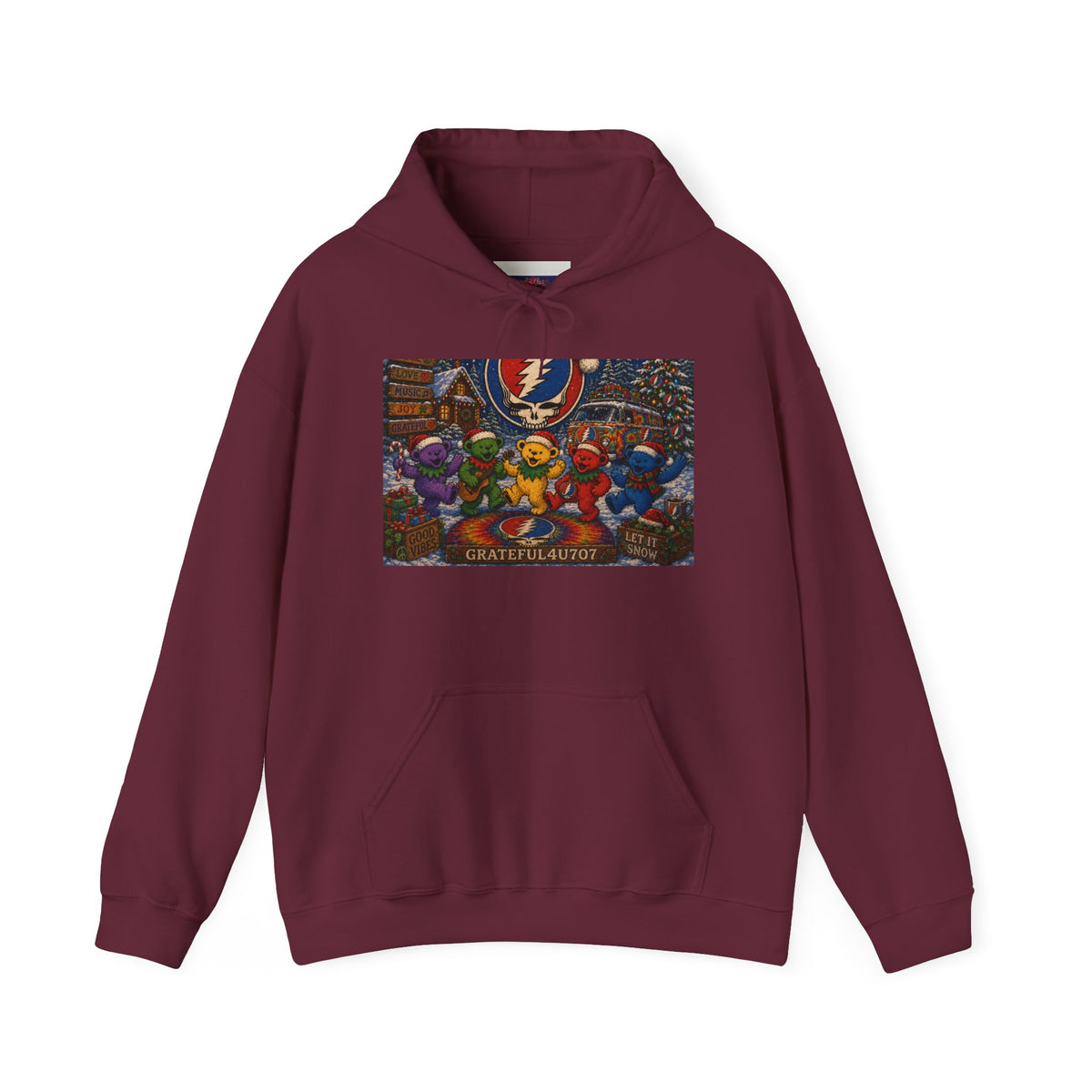 Grateful Dead Dancing Bears Hoodie | Band Logo, Psychedelic Concert Art, gift for a deadhead