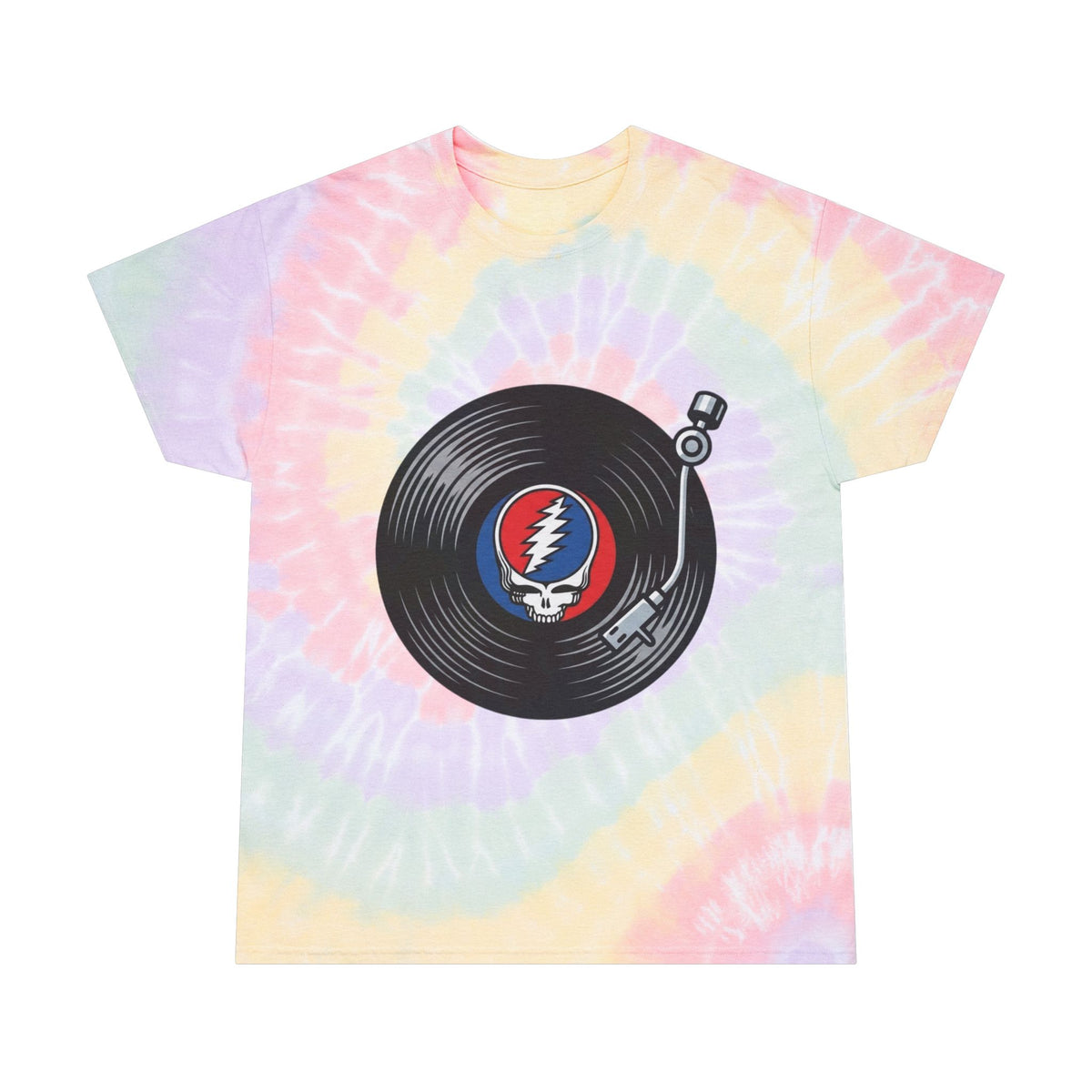 Grateful Dead Vinyl Record Spiral Tie-Dye Tee | Pastel Spiral Shirt, gift for a deadhead