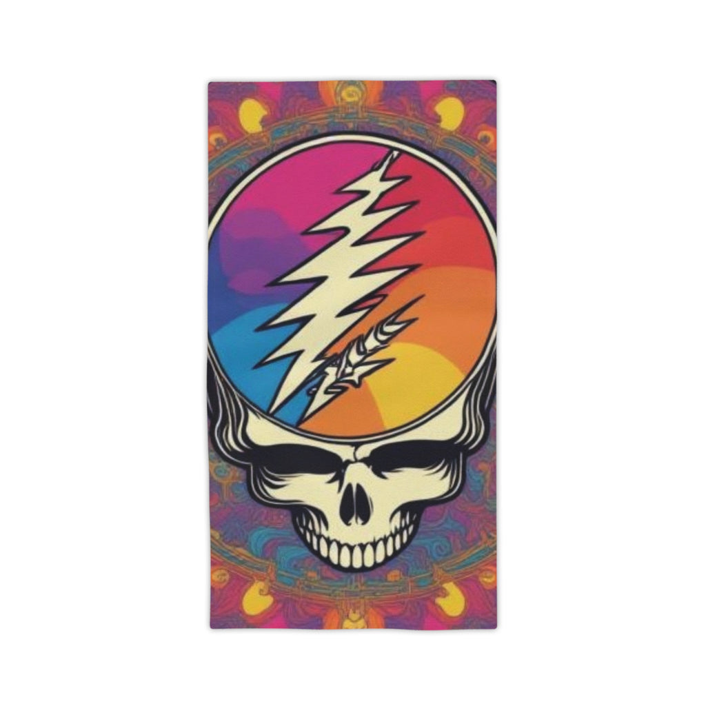 Psychedelic Steal Your Face Skull Beach Towel | Rainbow Lightning Bolt