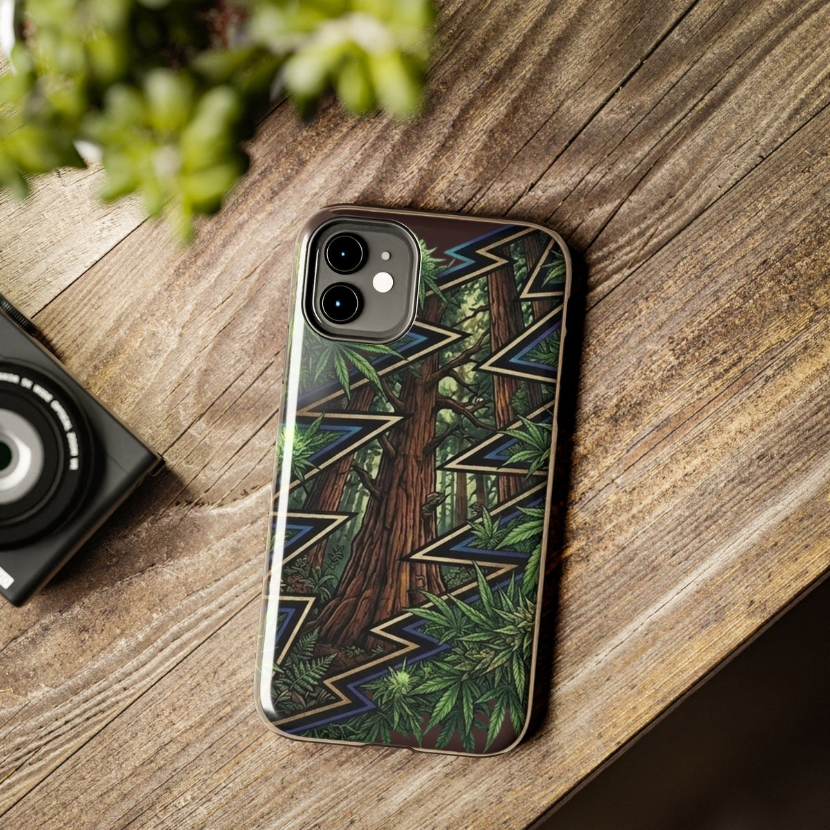Grateful Dead Norcal Redwood Forest Geometric Lightning Phone Case | Tough Phone Cases