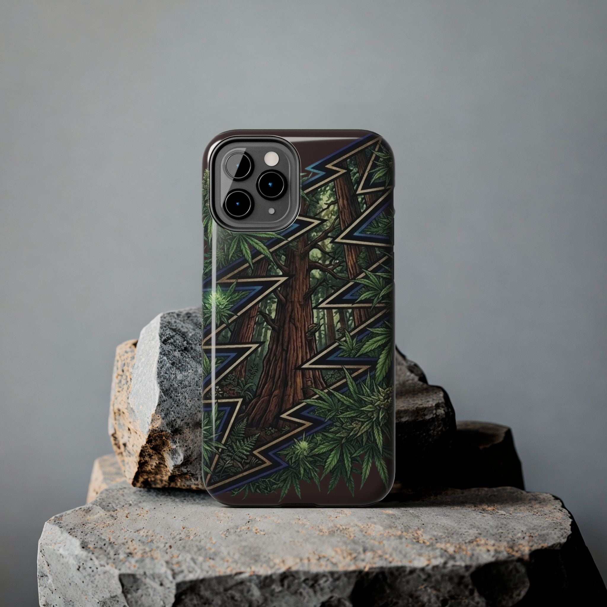 Grateful Dead Norcal Redwood Forest Geometric Lightning Phone Case | Tough Phone Cases