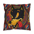 Psychedelic Dire Wolf  Outdoor Pillow | Retro Grateful Dead Lightning Skulls