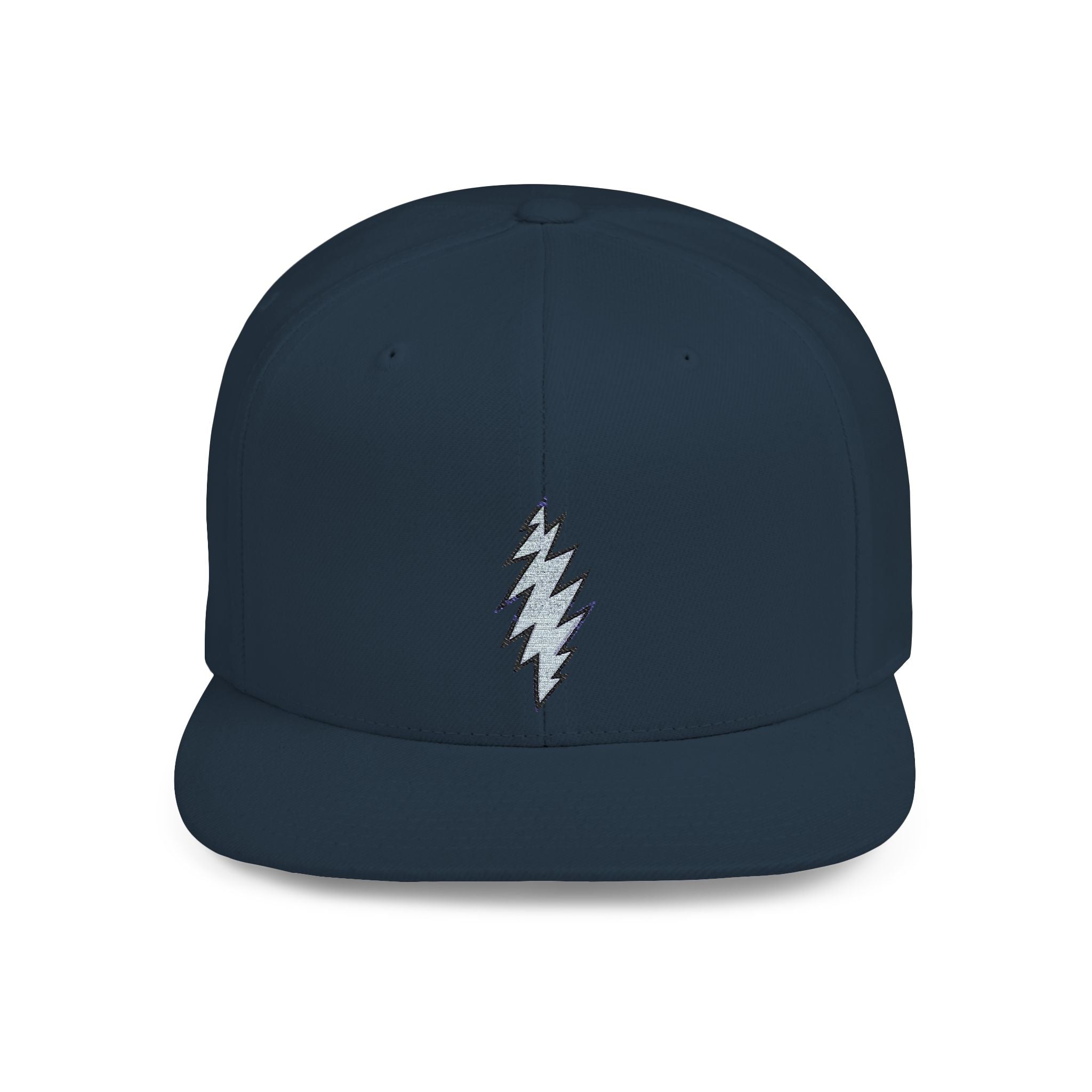 Flat Bill Snapback Cap with Grateful Dead Design, Music Festival Hat, Retro Rocker Accessory, Hippie Concert Gear, Embroidered Snapback Cap