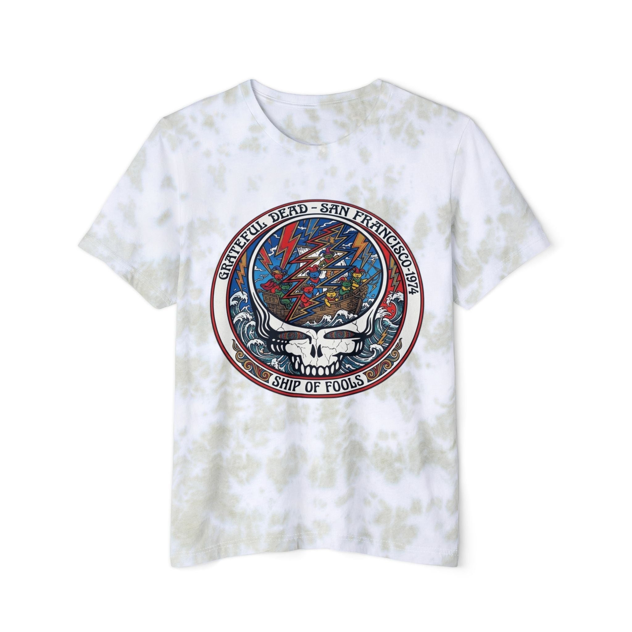 Steal Your Face Skull Grateful Dead T-Shirt | Tie Dye Band Tee, Ship of fools, Gift for a Deadhead friend, dad, mom, brother, grandpa