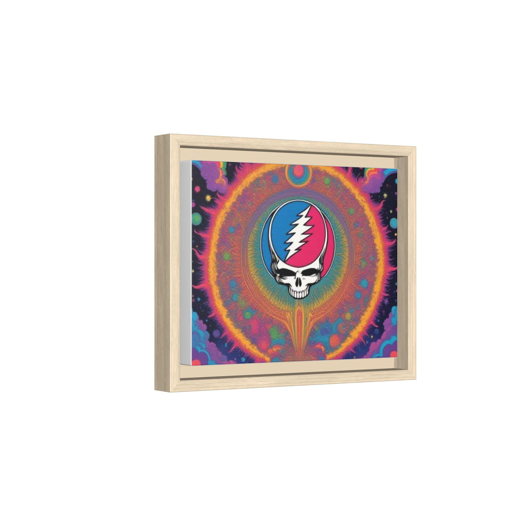 Psychedelic Skull Lightning Bolt Matte Canvas Framed | Colorful Wall Art
