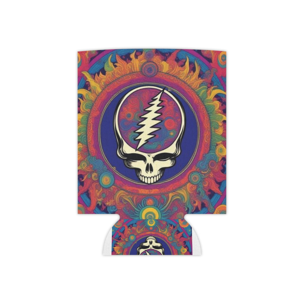 Psychedelic Steal Your Face Can Cooler | Skull Lightning Bolt Cooler