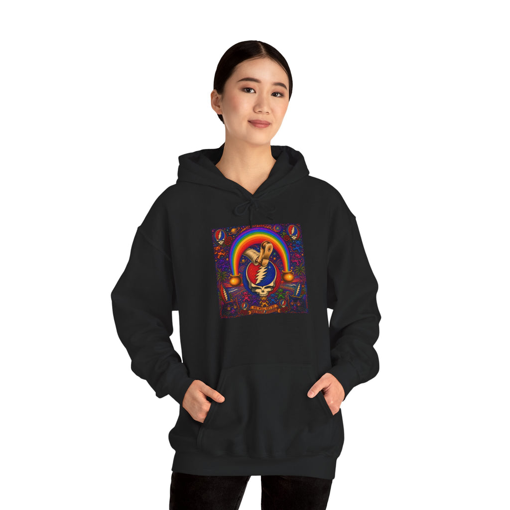Psychedelic Grateful Dead  Hoodie | Rainbow Retro Rock Pullover