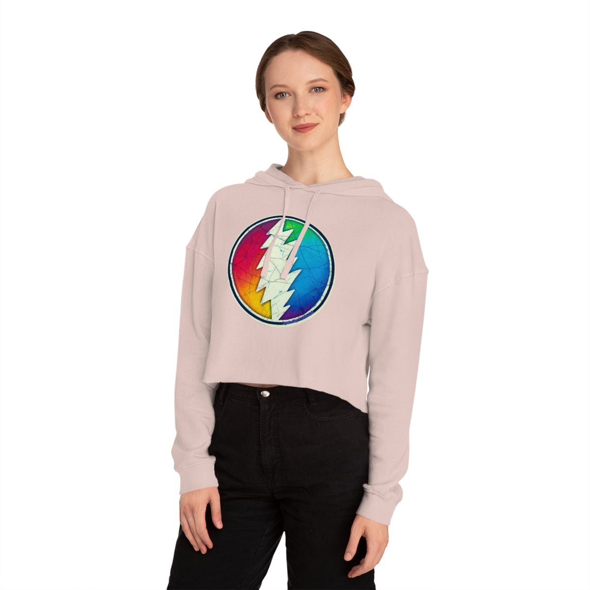 Grateful Dead Bears Cropped Hooded Sweatshirt | Vintage Band Hoodie