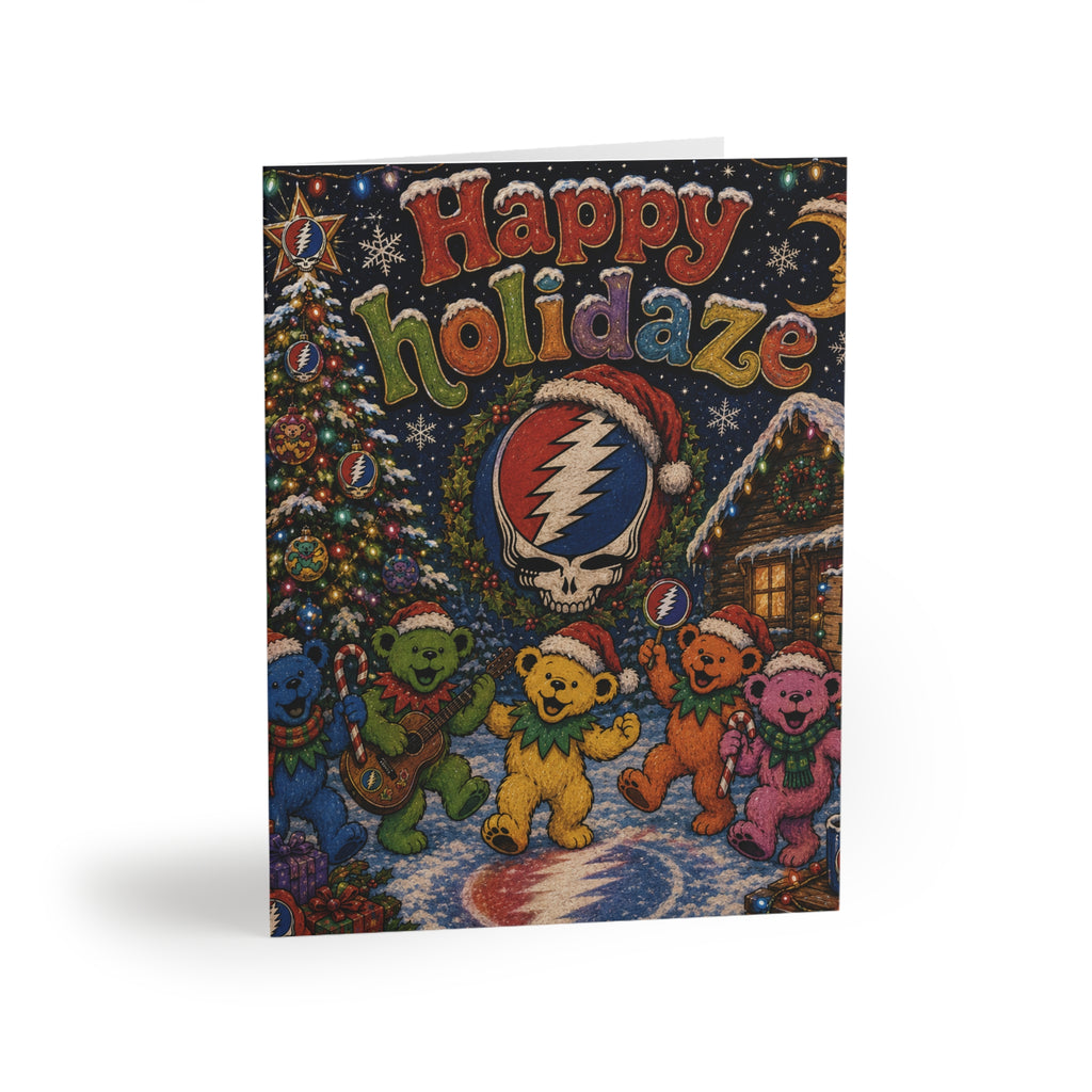 Grateful Dead dancing bears Happy Holidaze Greeting Card