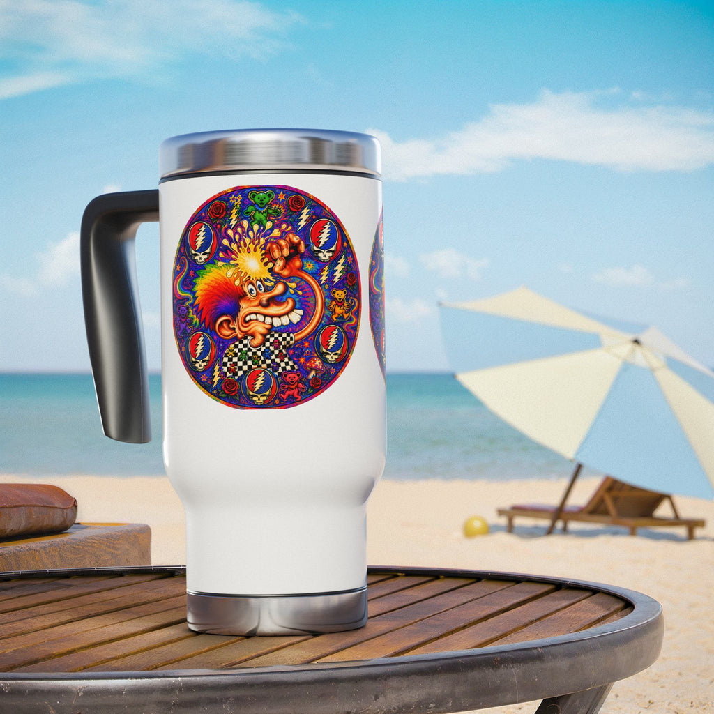 Psychedelic Grateful Dead Dancing Bear Travel Mug | Stainless Steel, gift for a deadhead