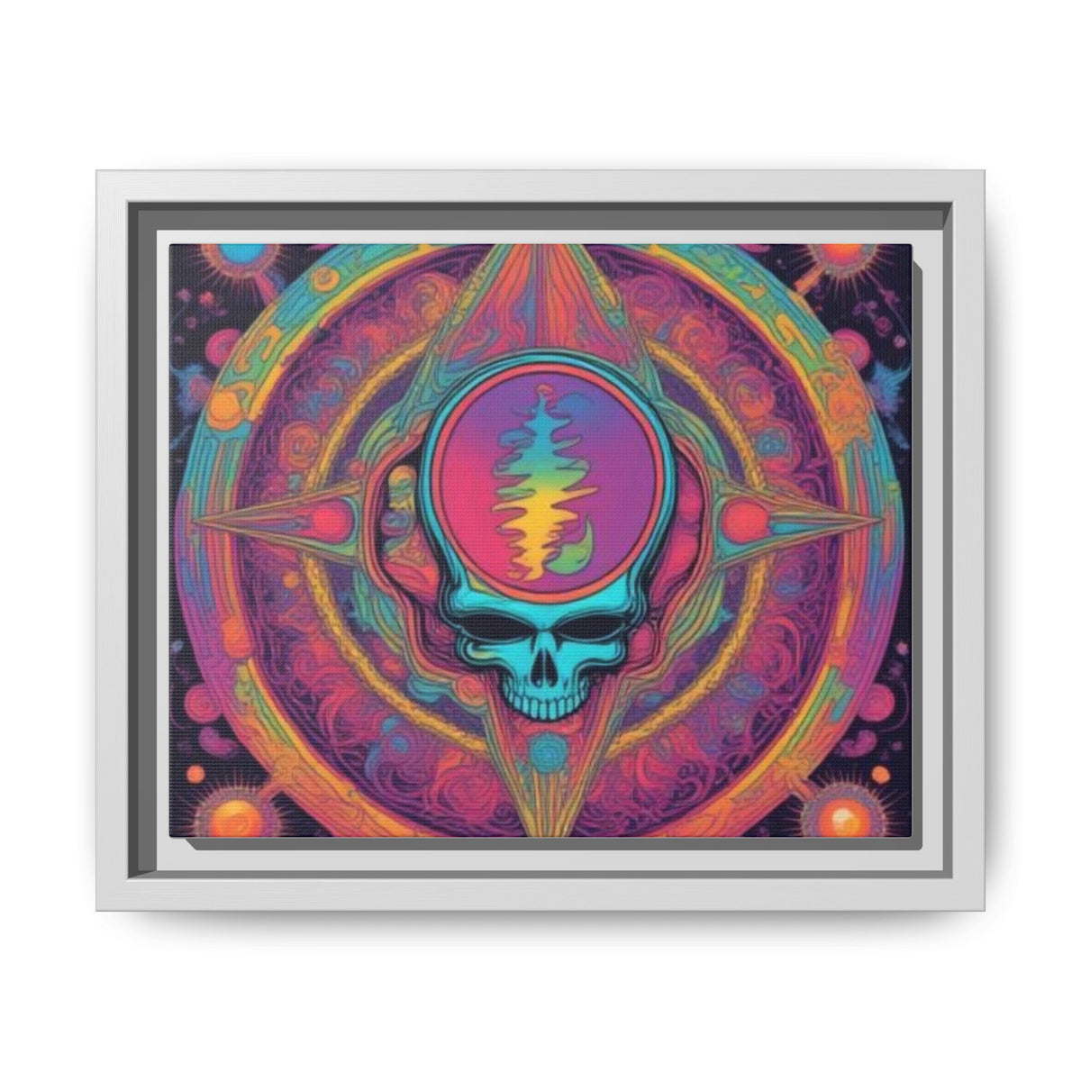 Psychedelic Skull Mandala Matte Canvas