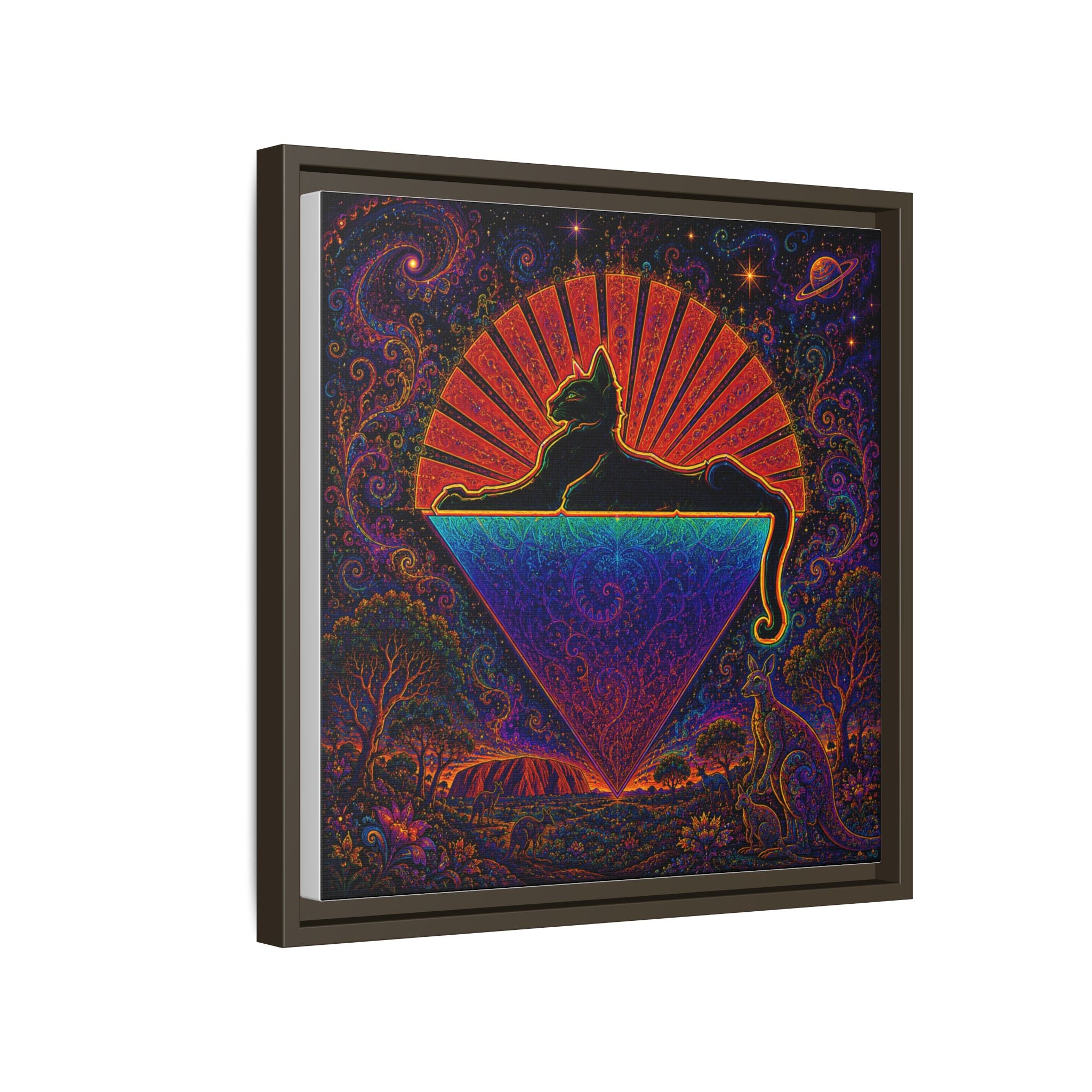Cats down under the stars Mystic Cat Silhouette Canvas